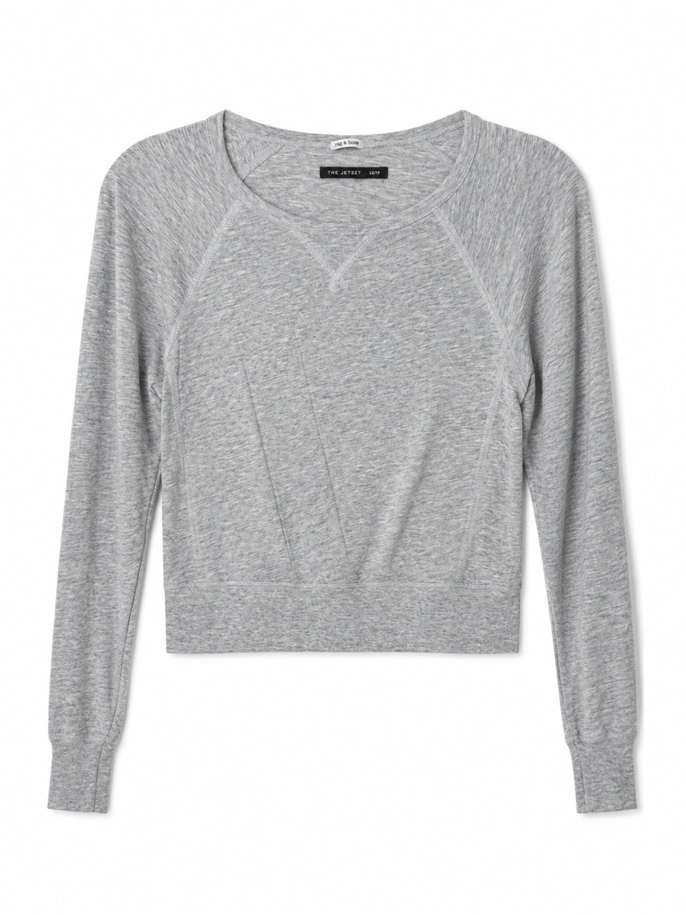 rag & bone Heather Gray Cropped Crewneck Sweatshirt